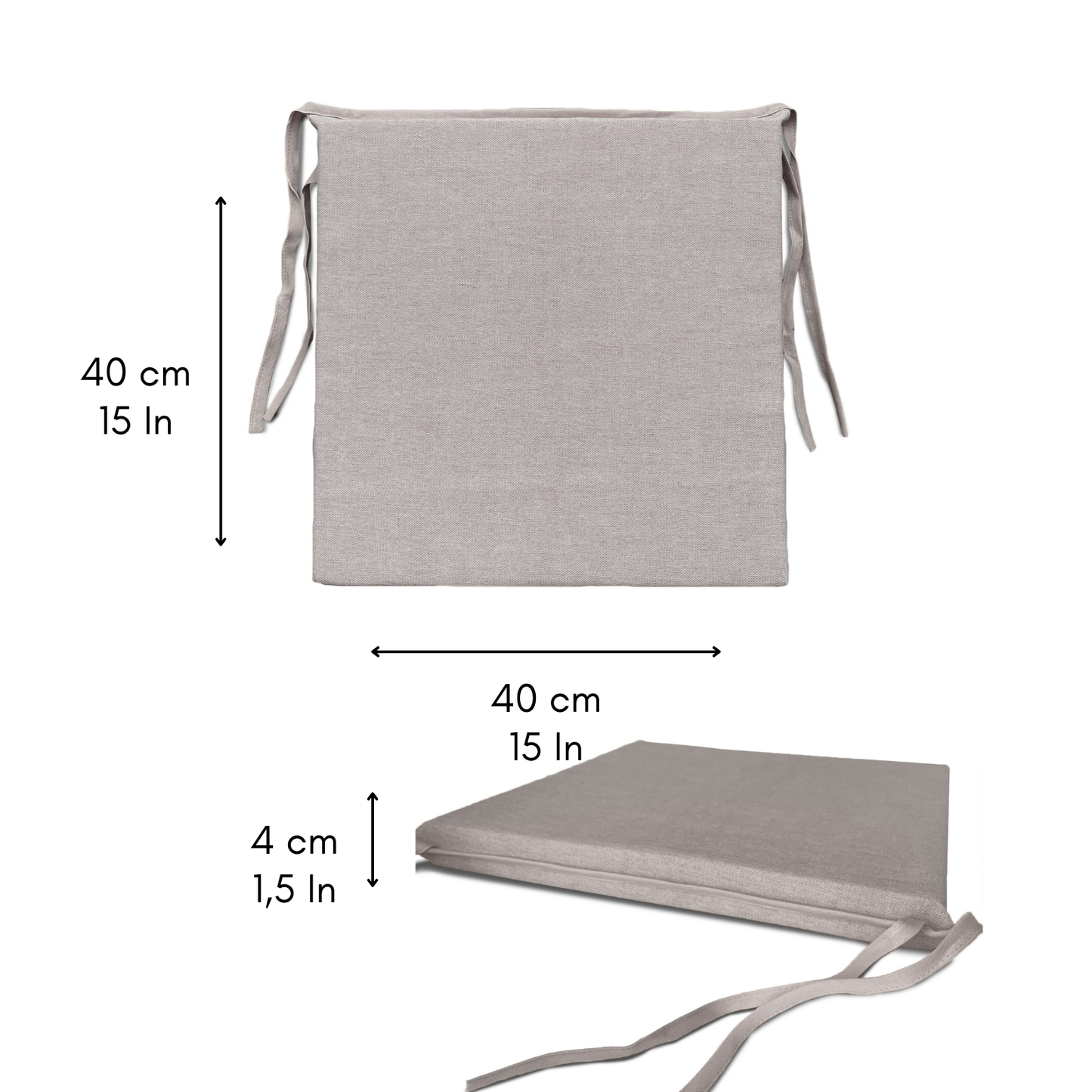 6 cuscini copri sedie da cucina grigio chiaro - Linea Sidney