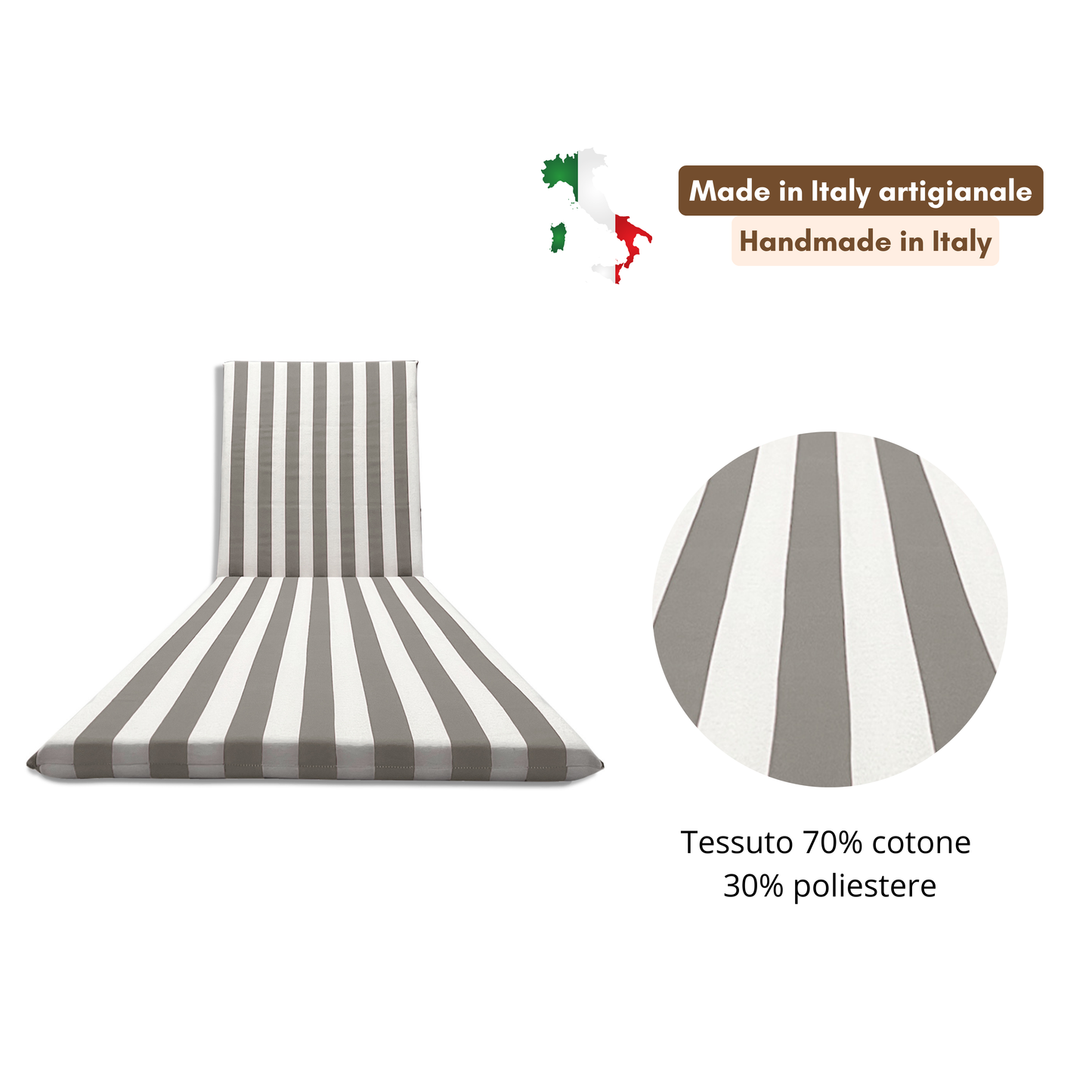 Cuscino grigio per lettino prendisole - linea fasciato