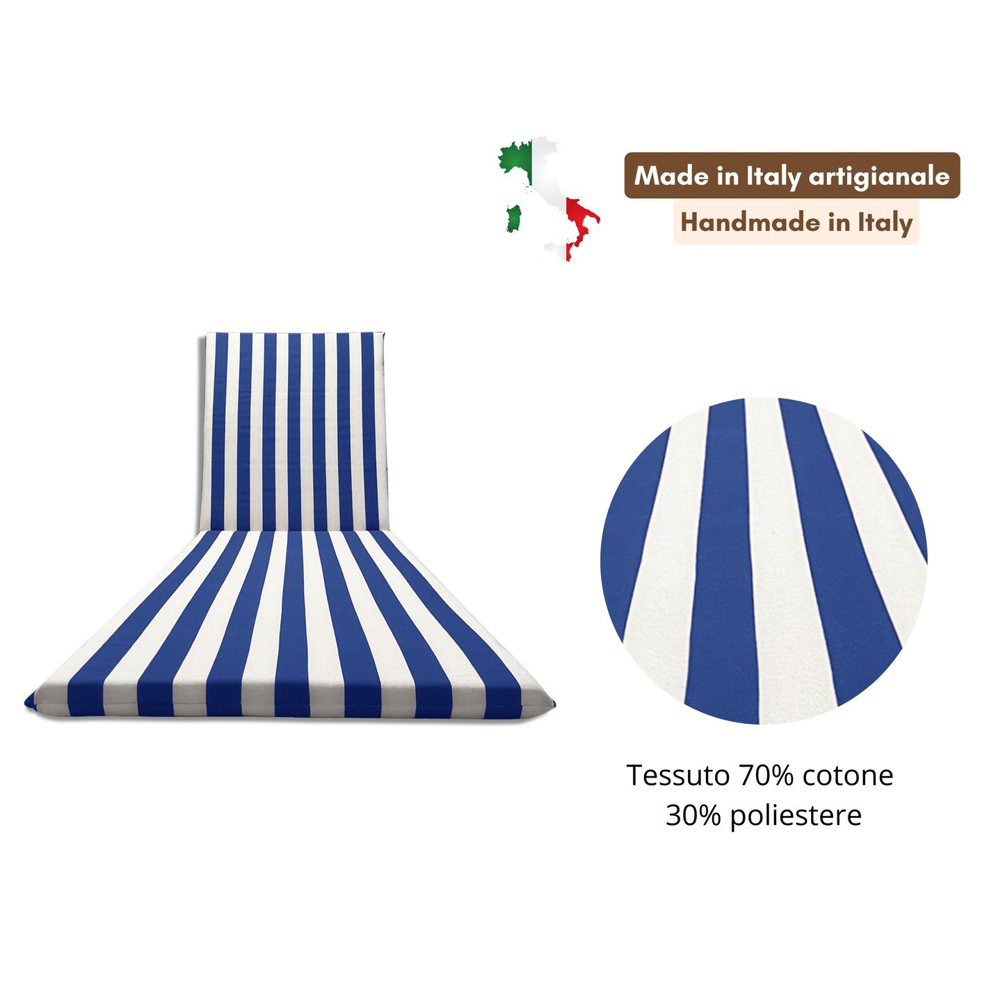 Cuscino blu per lettino prendisole - linea fasciato