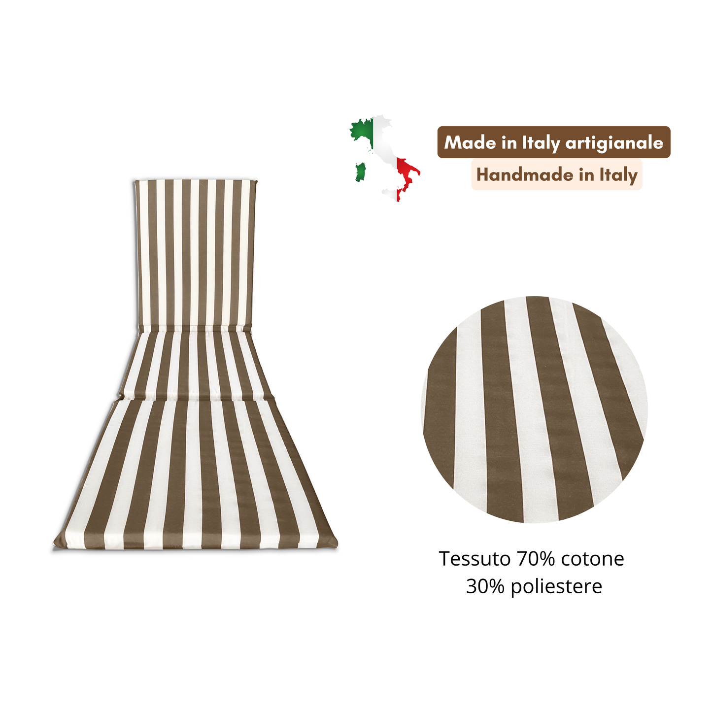 Cuscino Beige 3 pezzi per lettino prendisole - linea fasciato