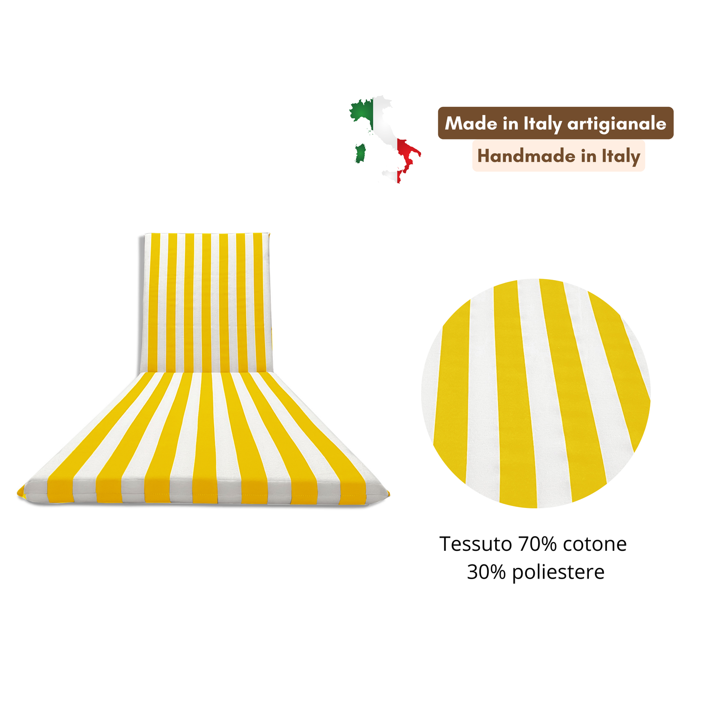 Cuscino giallo per lettino prendisole - linea fasciato