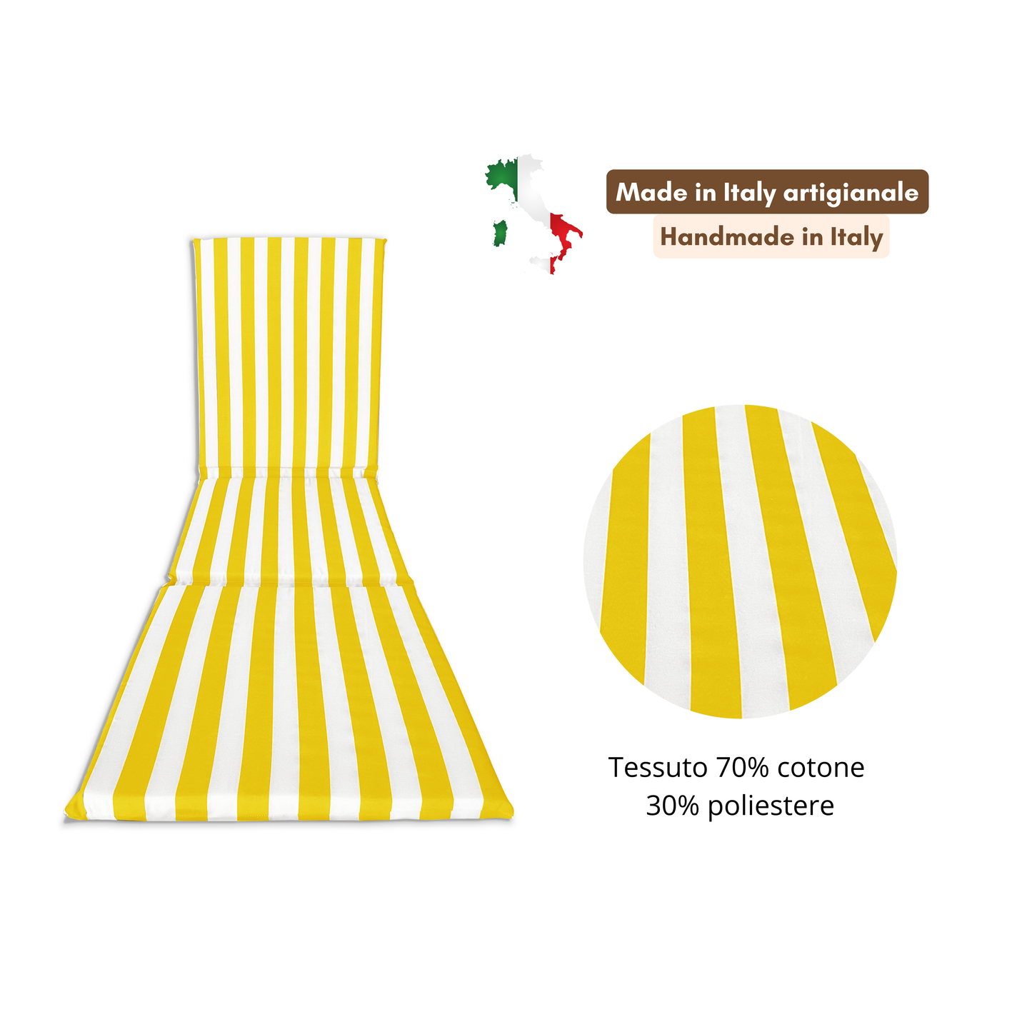 Cuscino Giallo 3 pezzi per lettino prendisole - linea fasciato