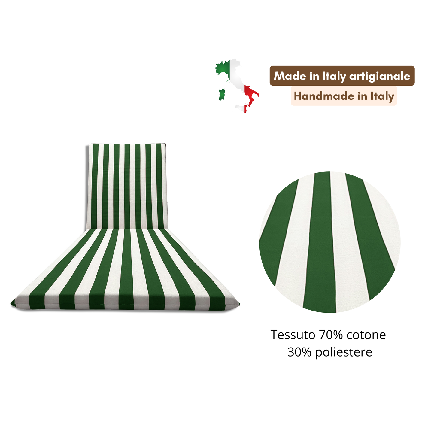 Cuscino verde per lettino prendisole - linea fasciato