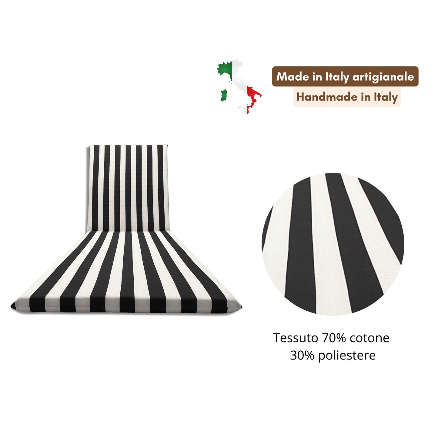 Cuscino nero per lettino prendisole - linea fasciato