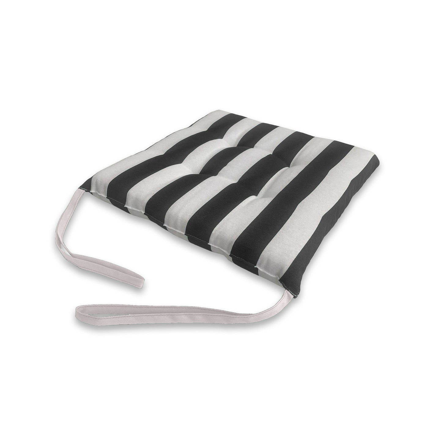 Set 6 cuscini Copri Sedie trapuntati Bianco e Nero - Linea Capri