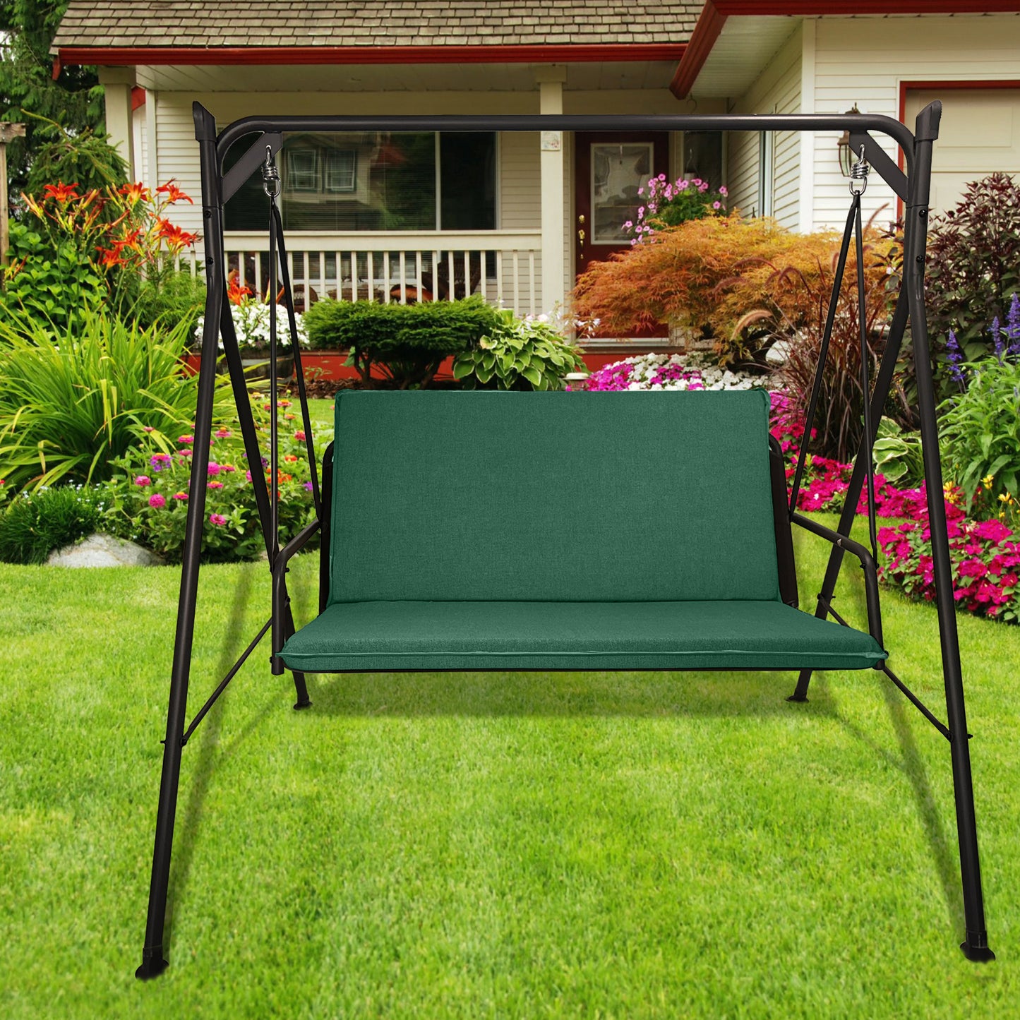 Cuscino verde per dondolo da giardino - linea unito