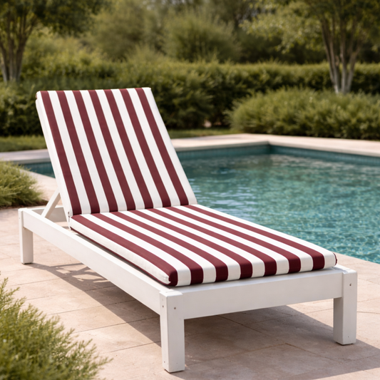 Cuscino bordeaux per lettino prendisole - linea fasciato