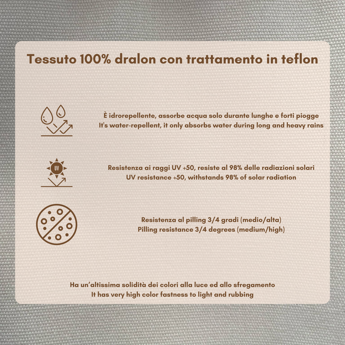 Cuscino Beige Idrorepellente per Dondolo da Giardino - Linea Dralon