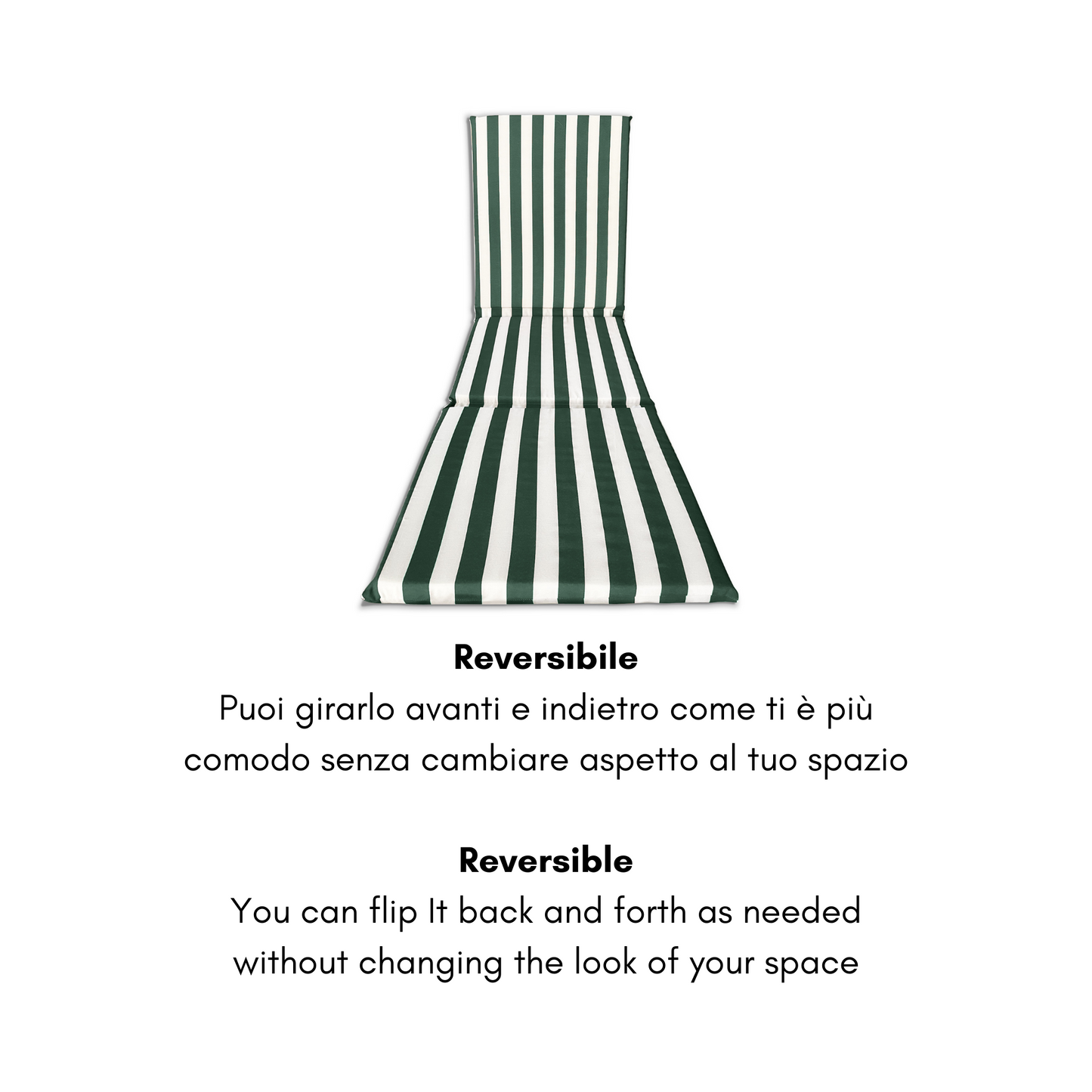 Cuscino verde 3 pezzi per lettino prendisole - linea fasciato