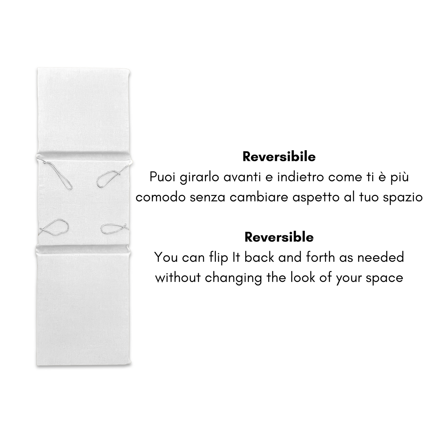 Cuscino per lettino prendisole linea 3 pezzi - Bianco
