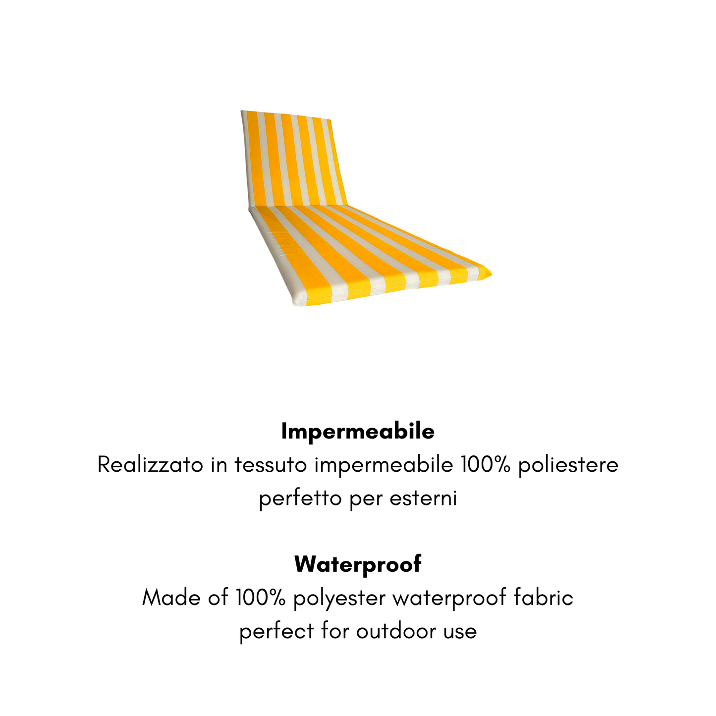 Cuscino Giallo fasciato per lettino prendisole - Poliestere impermeabile