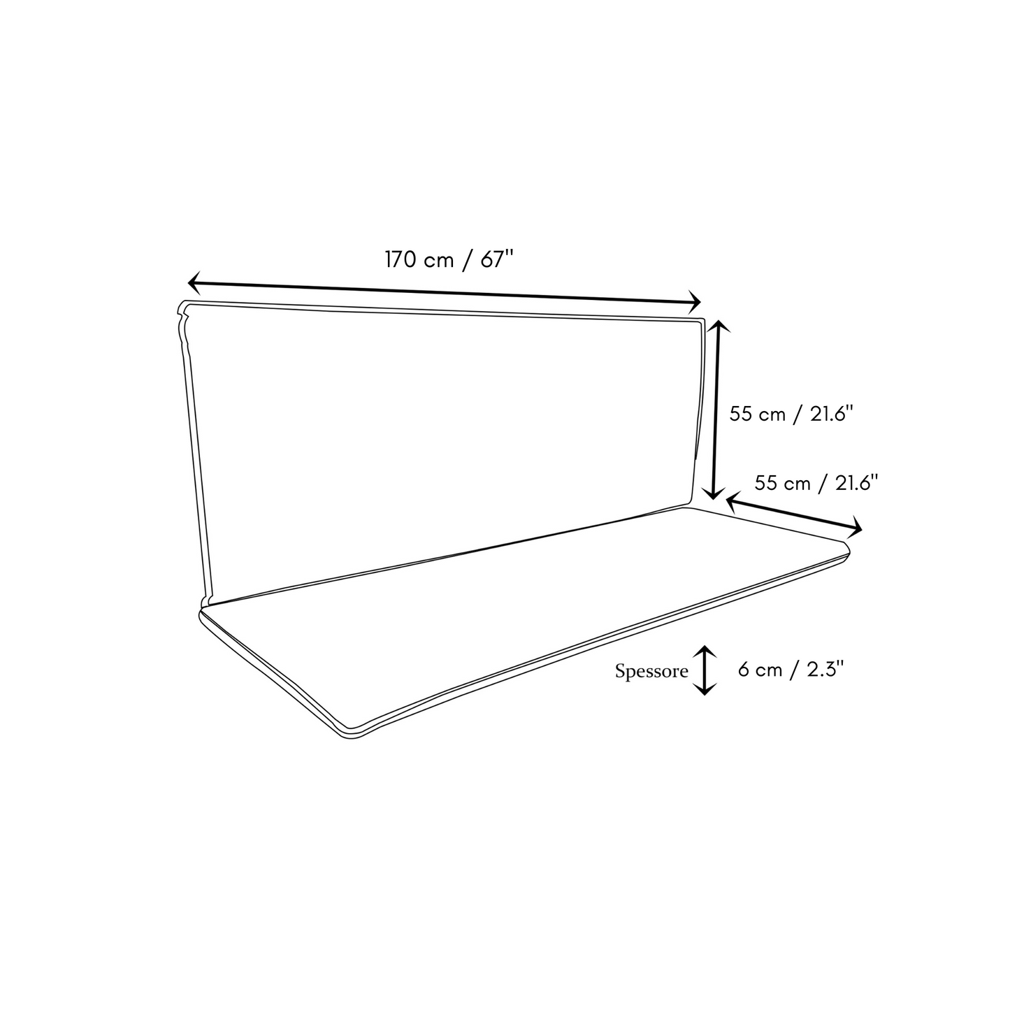 Cuscino Panna Idrorepellente per Dondolo da Giardino - Linea Dralon