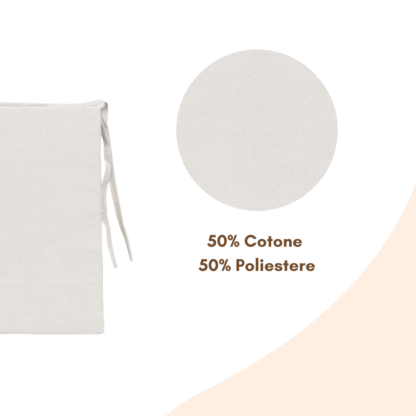 6 cuscini copri sedie da cucina Naturale - Linea Sidney