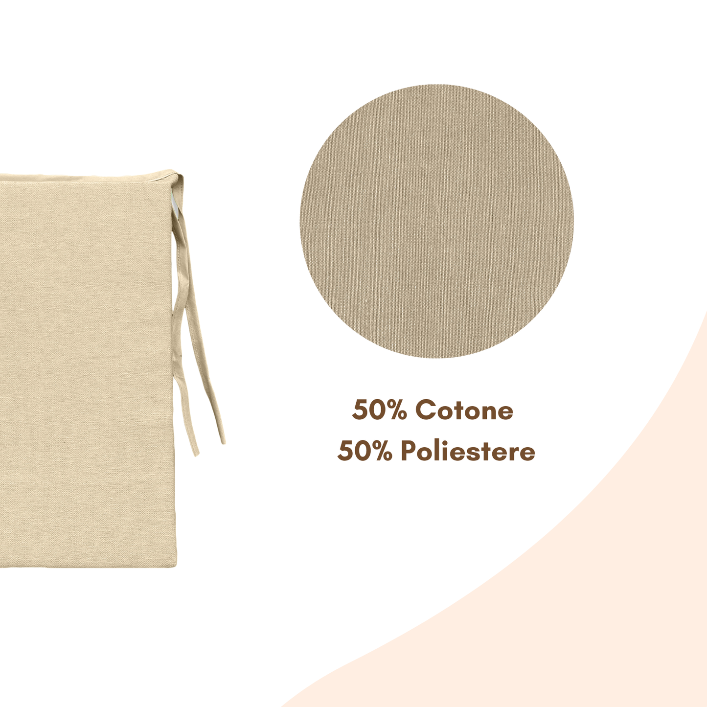 6 cuscini copri sedie da cucina avorio - Linea Sidney