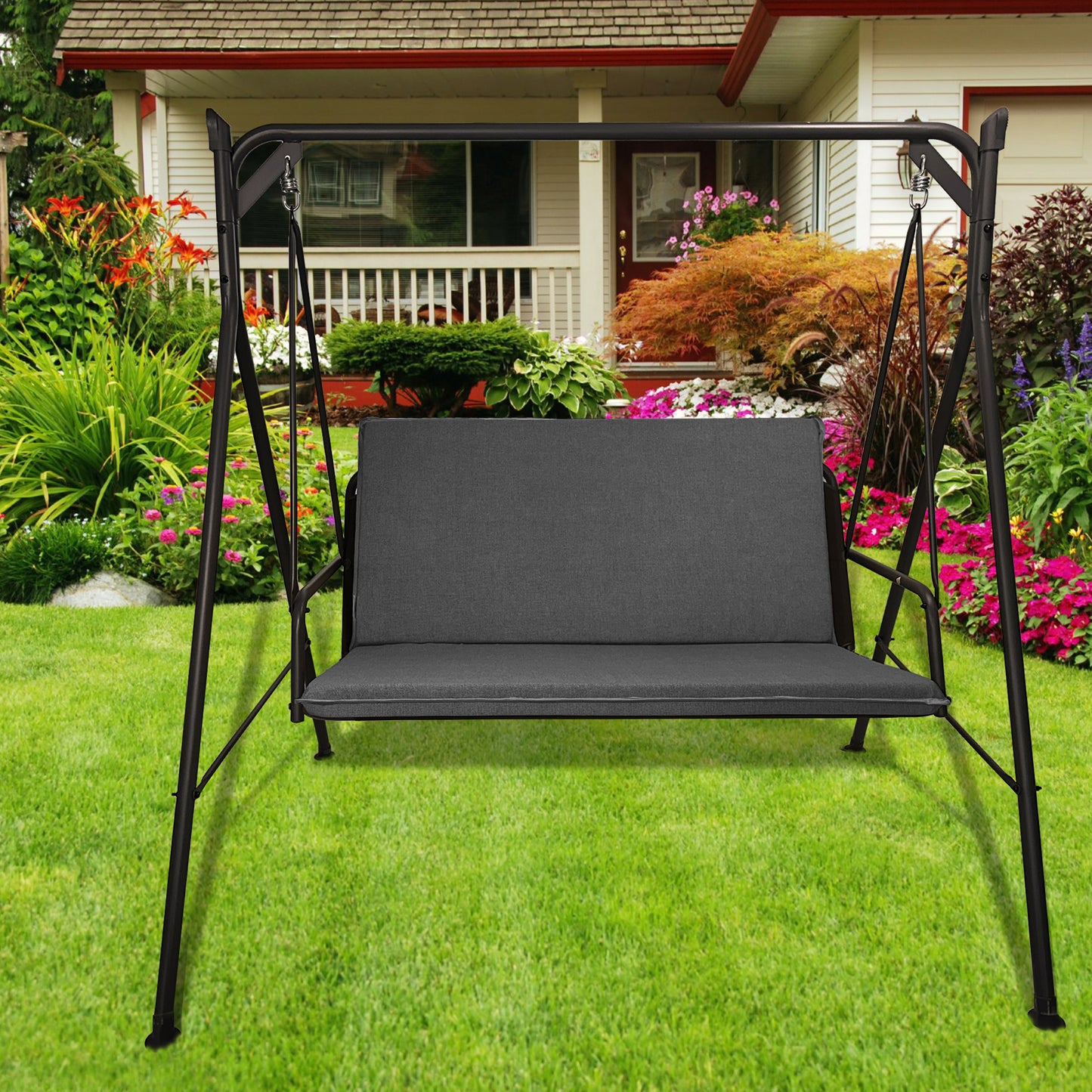 Cuscino grigio per dondolo da giardino - linea unito