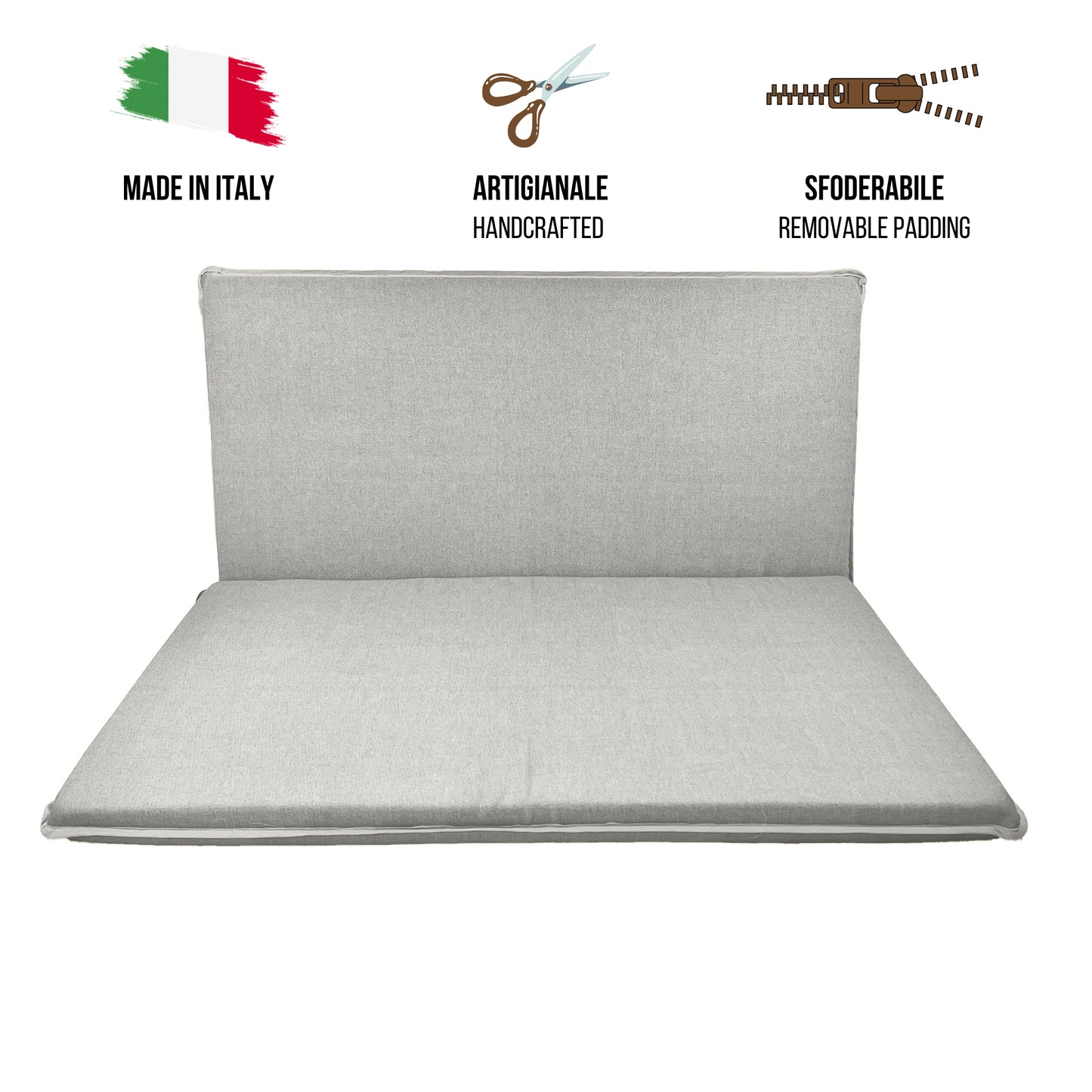 Cuscino grigio chiaro per dondolo da giardino - linea unito
