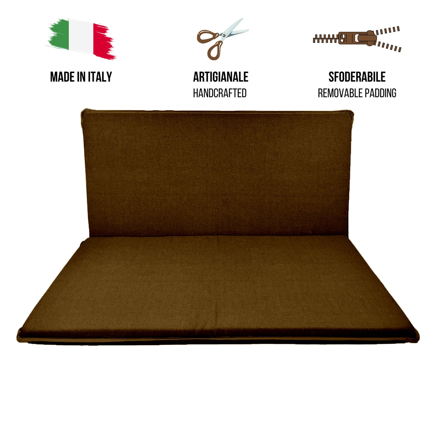 Cuscino marrone per dondolo da giardino - linea unito
