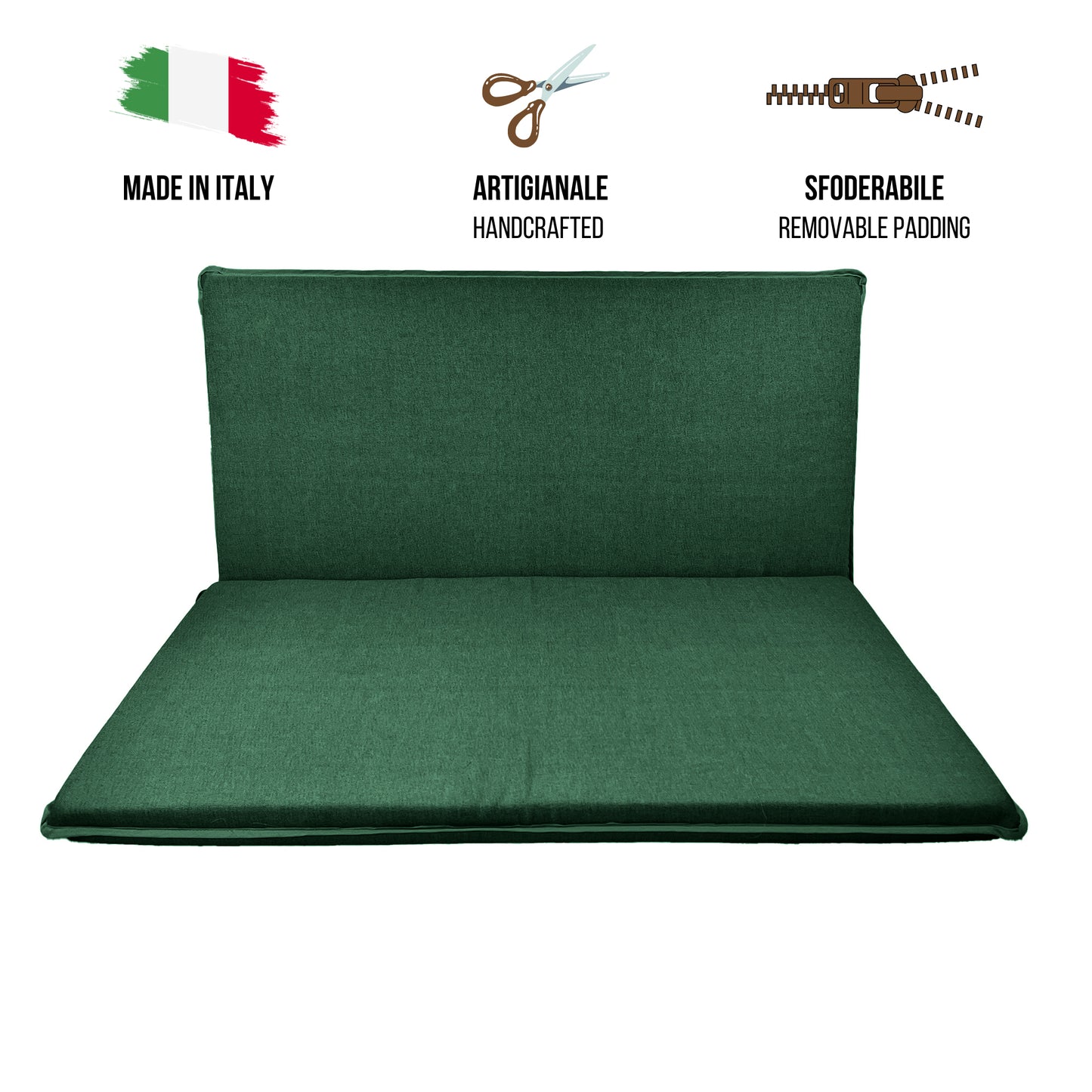 Cuscino verde per dondolo da giardino - linea unito