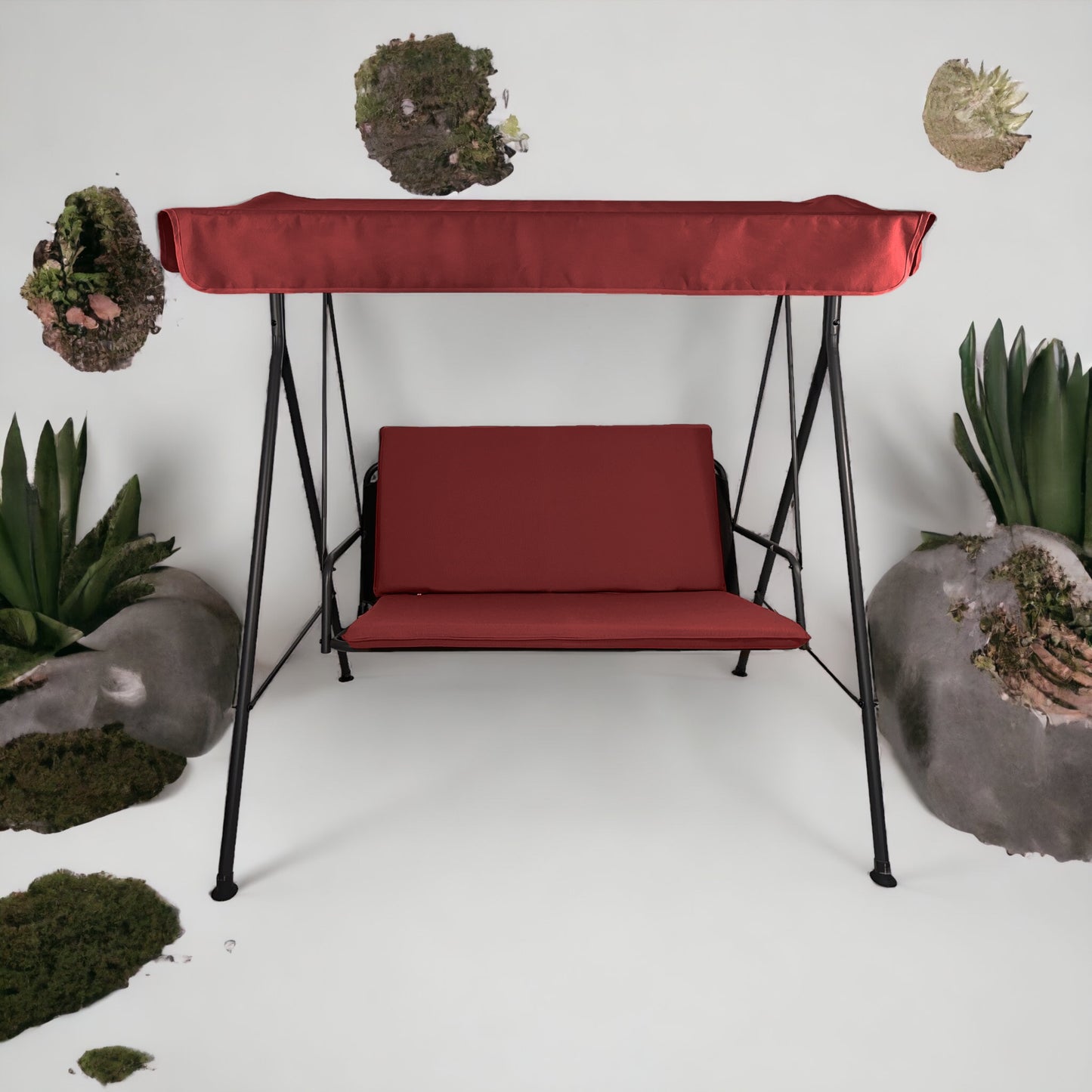 Cuscino bordeaux per dondolo da giardino - linea arena