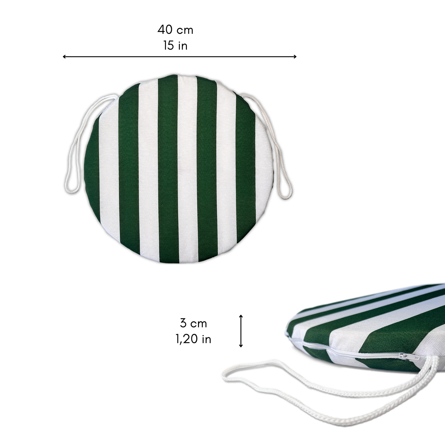 Set 6 cuscini Copri Sedie sfoderabili Bianco e Verde - Linea Sorrento