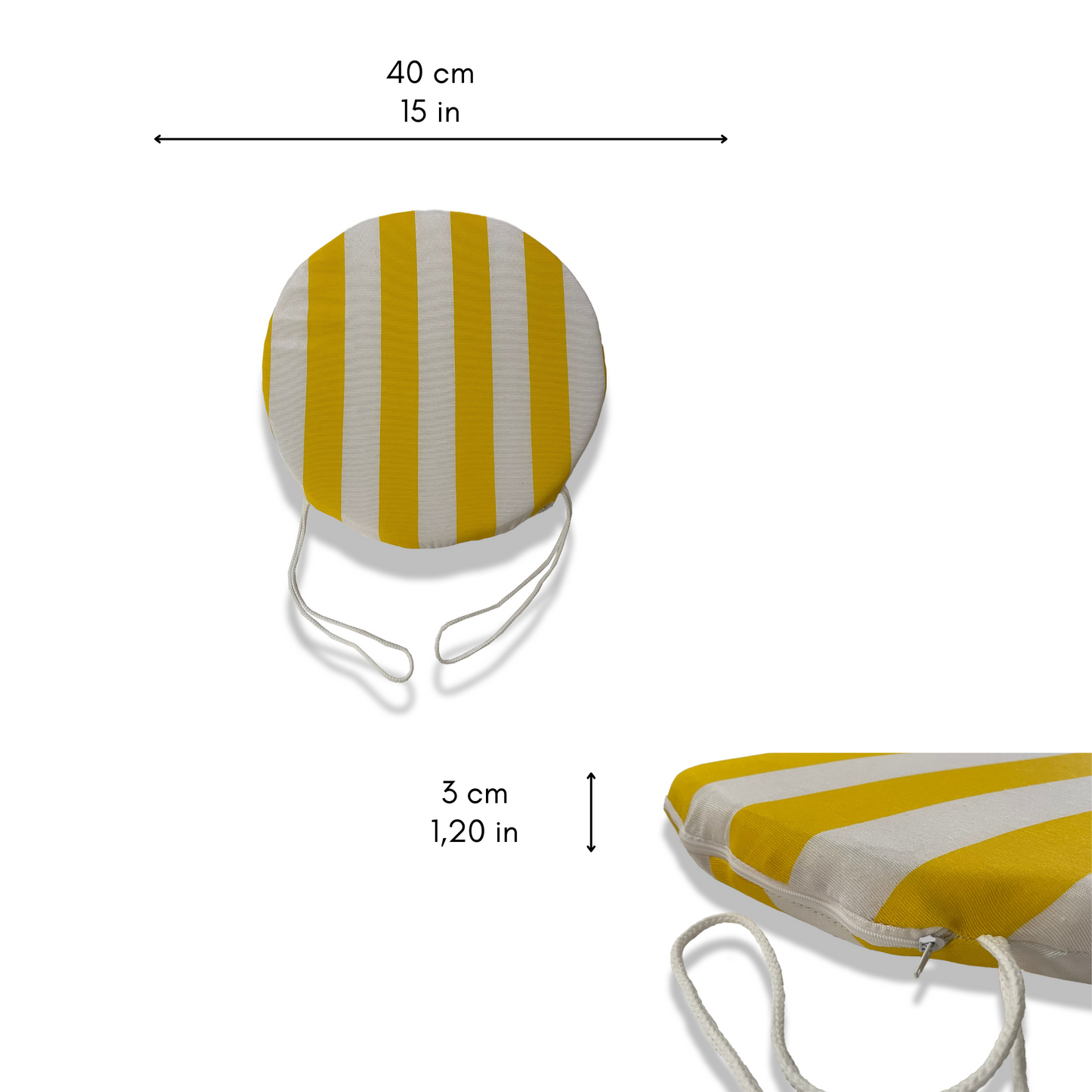 Set 6 cuscini Copri Sedie sfoderabili Bianco e Giallo - Linea Sorrento