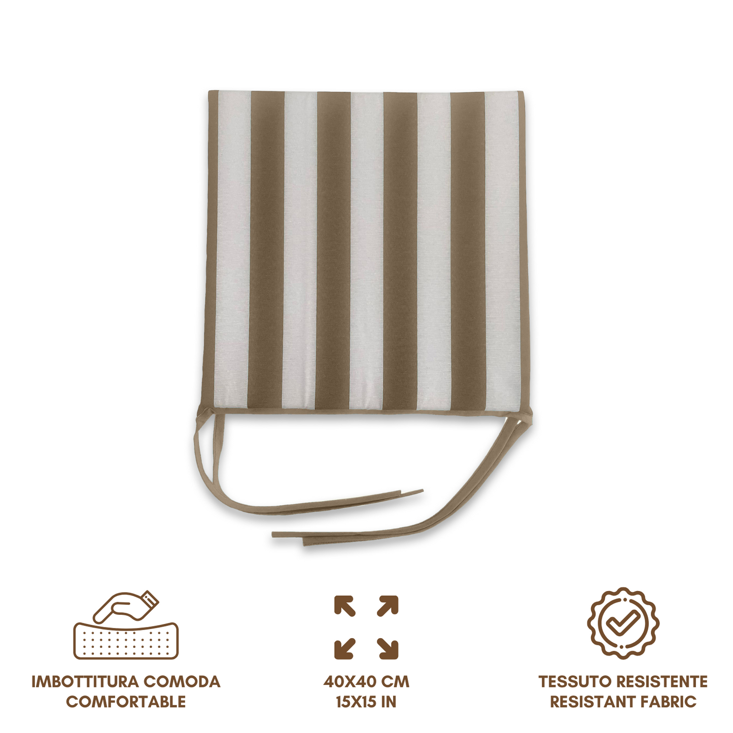 Set 6 cuscini Copri Sedie Bianco e Beige - Linea Ischia