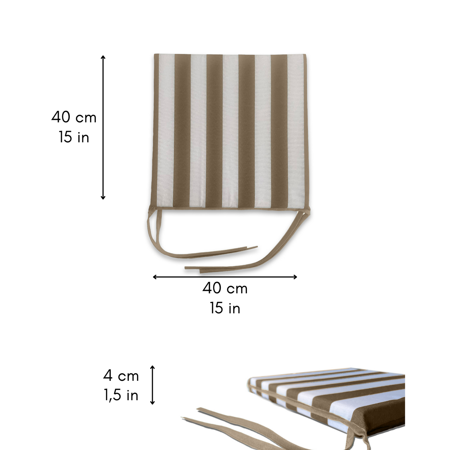 Set 6 cuscini Copri Sedie Bianco e Beige - Linea Ischia