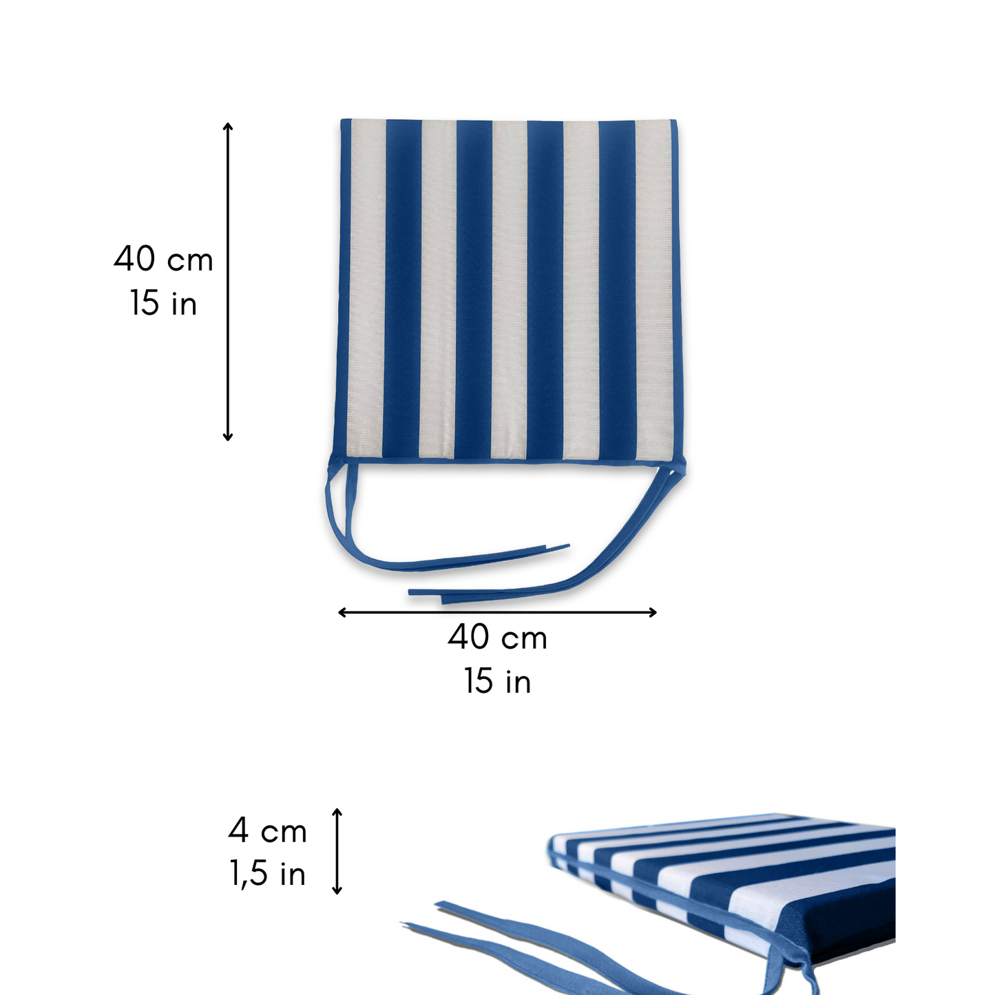 Set 6 cuscini Copri Sedie Bianco e Blu - Linea Ischia