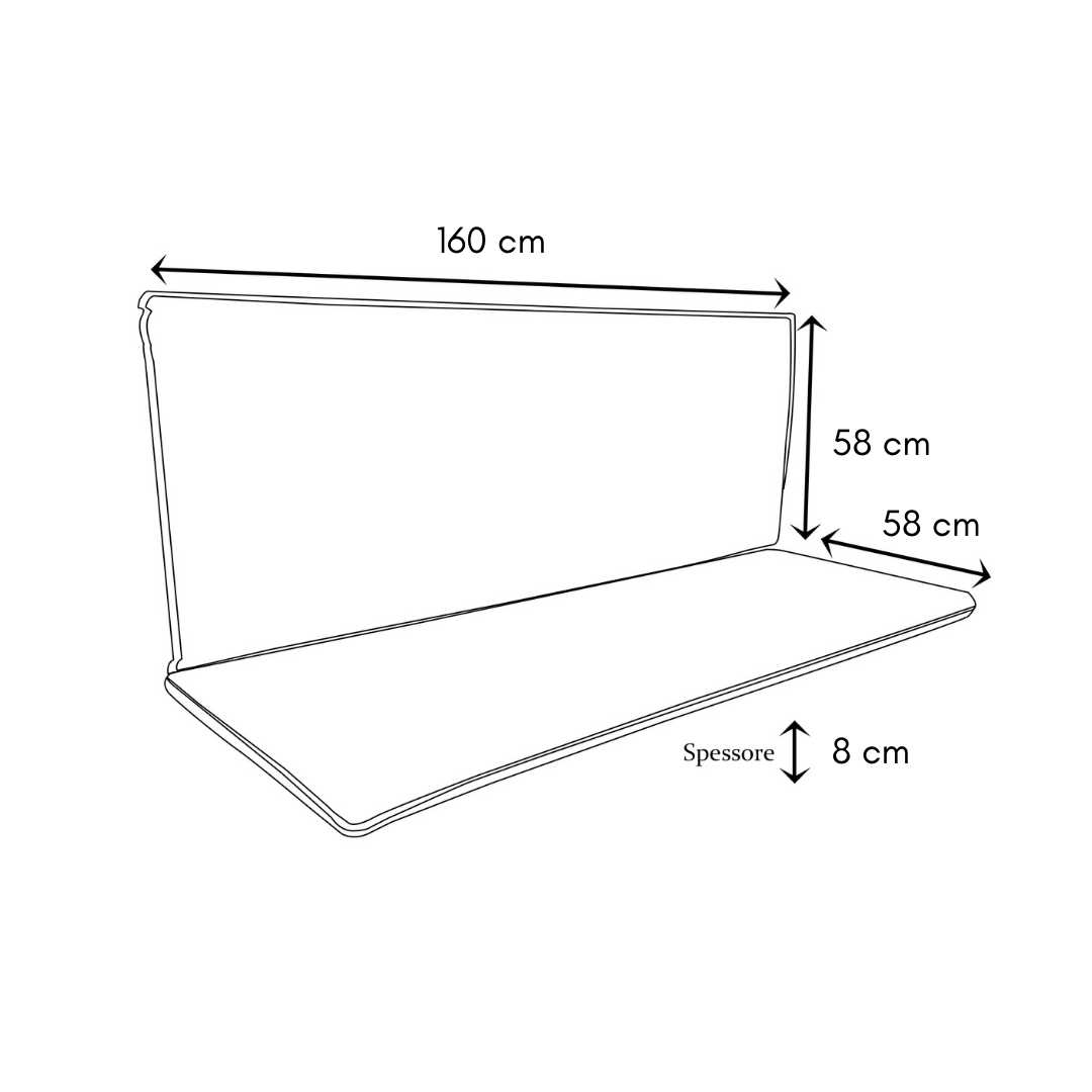 Cuscino per dondolo da giardino Zanzibar 160x58 cm - Linea unito