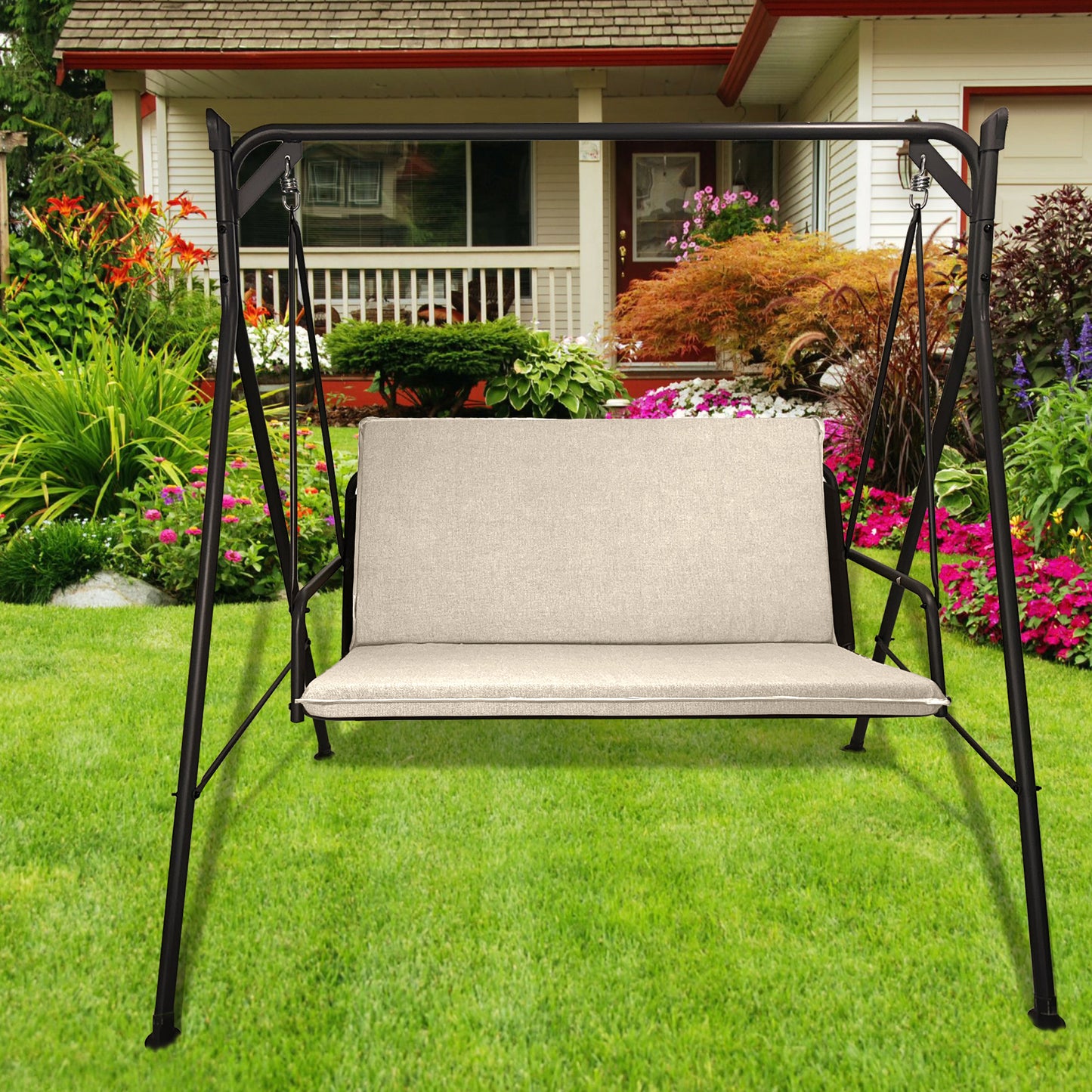 Cuscino avorio per dondolo da giardino - linea unito