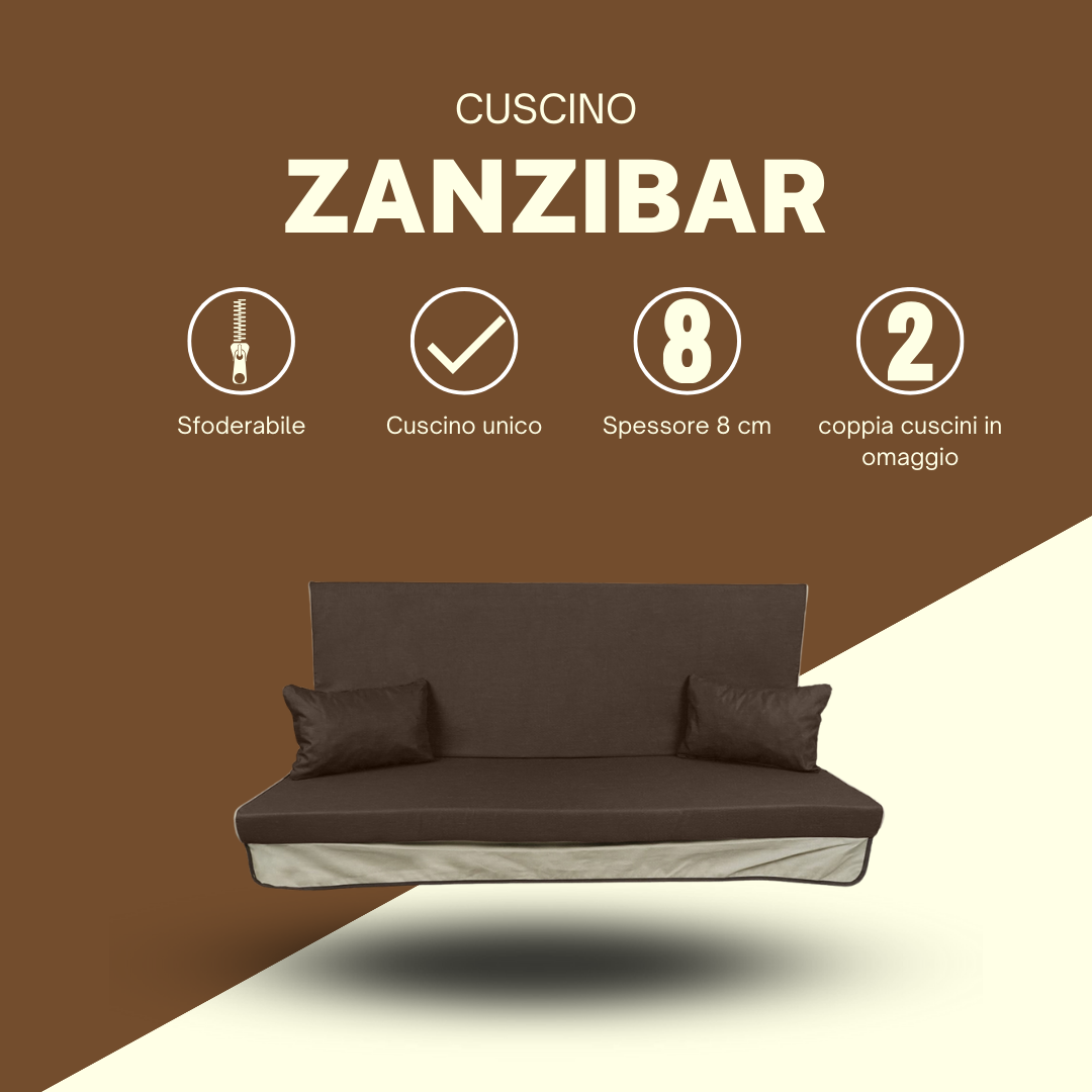 Cuscino per dondolo da giardino Zanzibar 160x58 cm - Linea unito