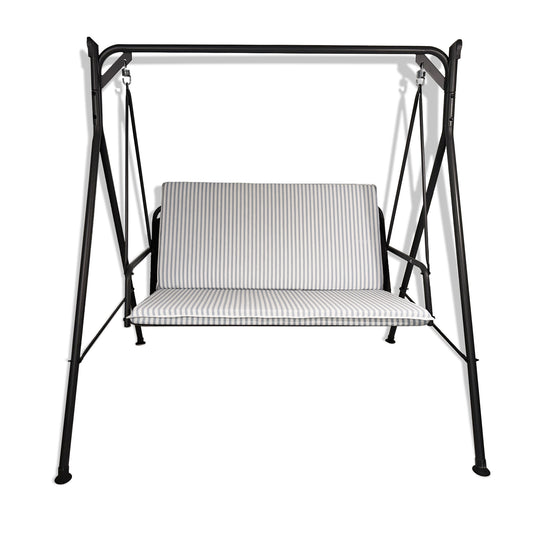 Cuscino azzurro per dondolo da giardino - linea fasciato