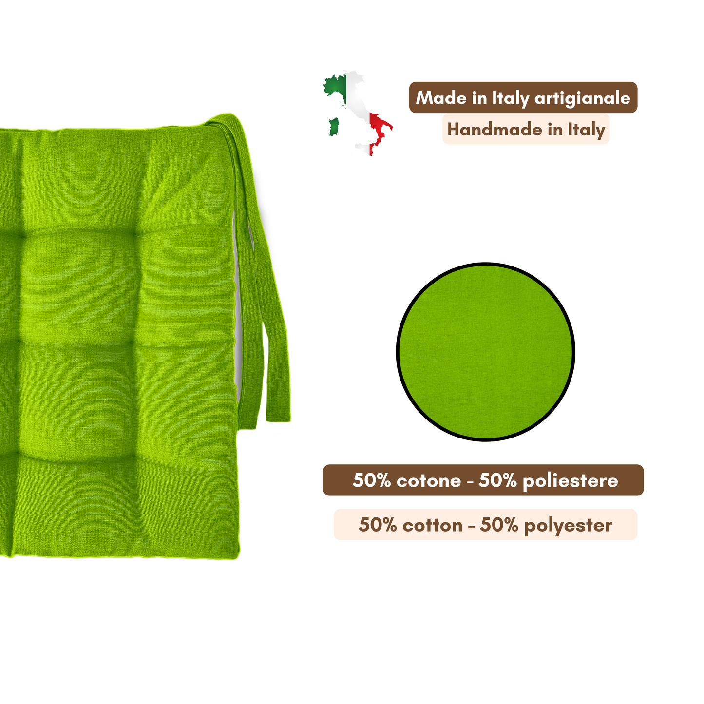 Cuscini copri sedie da cucina verde mela - Linea Rome