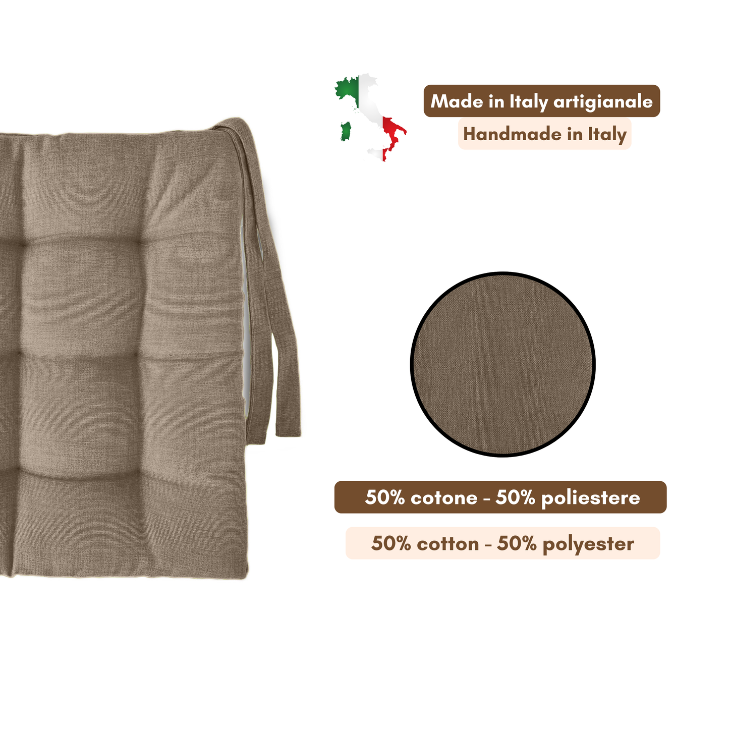 Cuscini copri sedie da cucina beige - Linea Rome