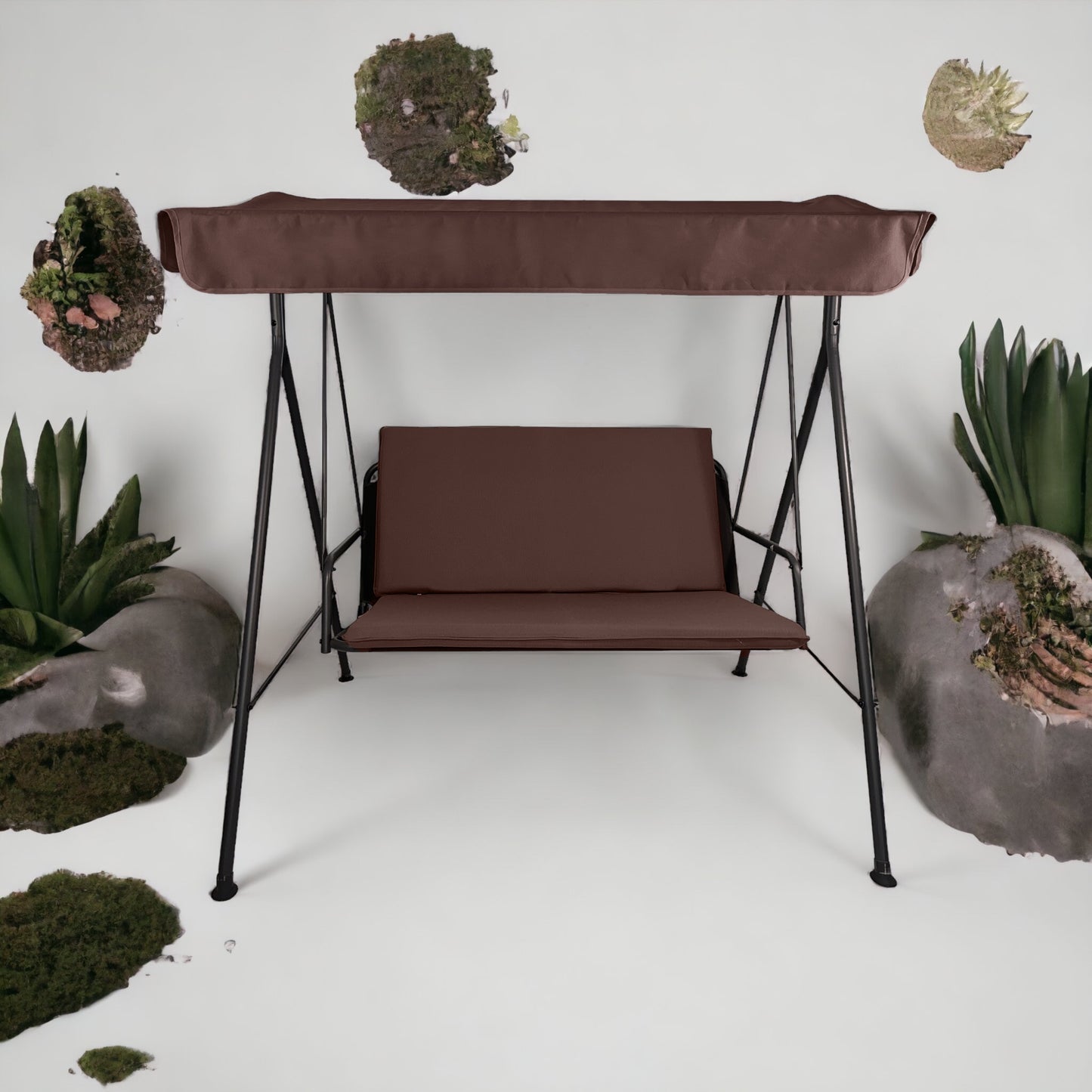 Cuscino marrone per dondolo da giardino - linea arena