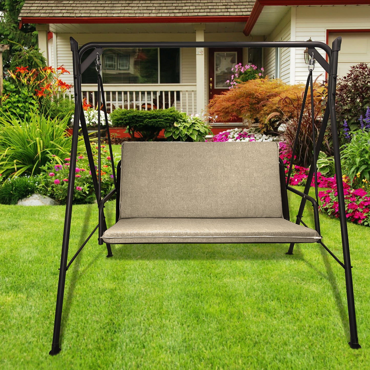 Cuscino beige per dondolo da giardino - linea unito