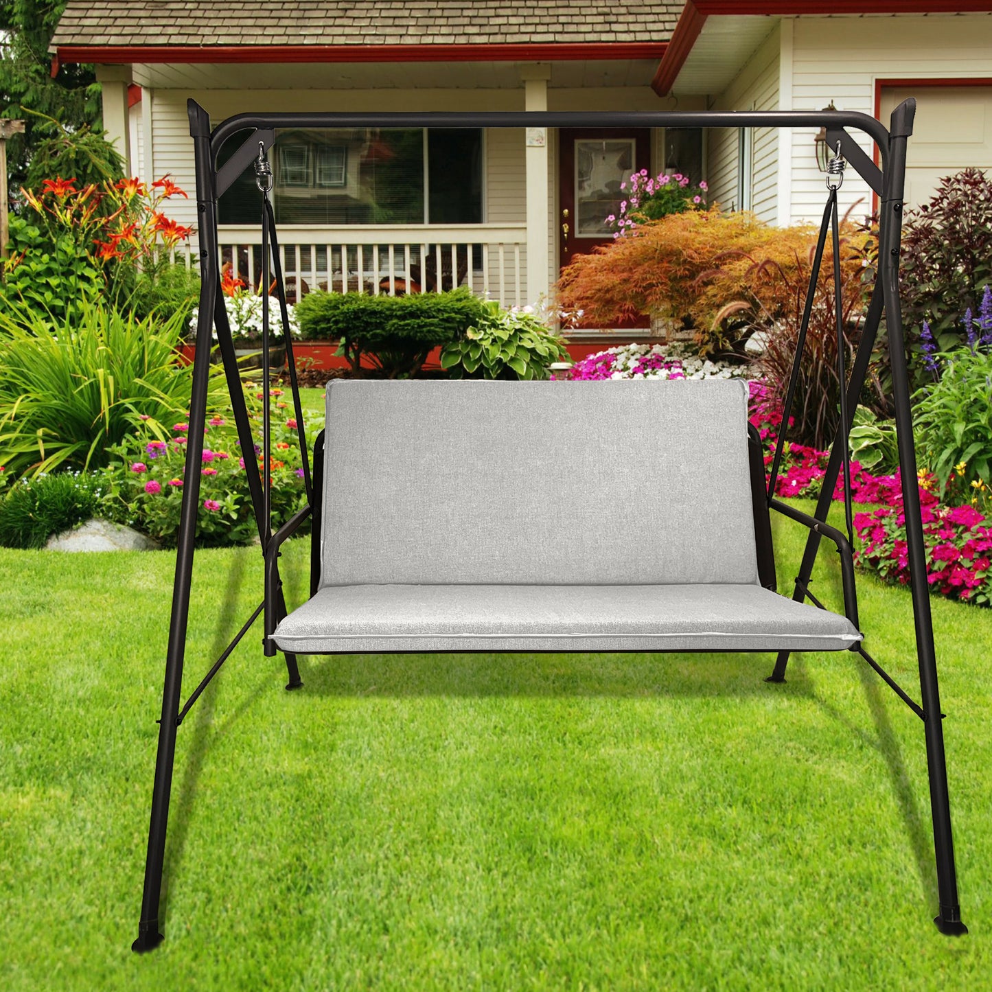 Cuscino grigio chiaro per dondolo da giardino - linea unito