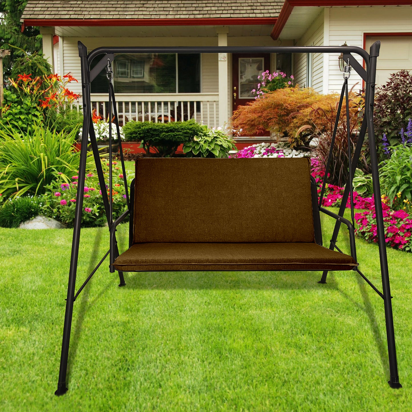 Cuscino marrone per dondolo da giardino - linea unito