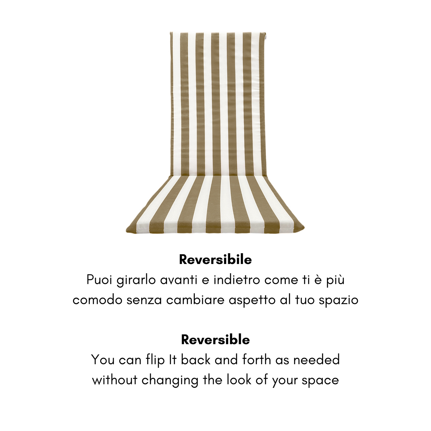 Cuscino Beige Per Sedia Sdraio da Giardino - Linea fasciato