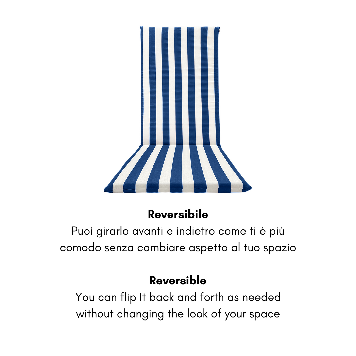 Cuscino Blu Per Sedia Sdraio da Giardino - Linea fasciato