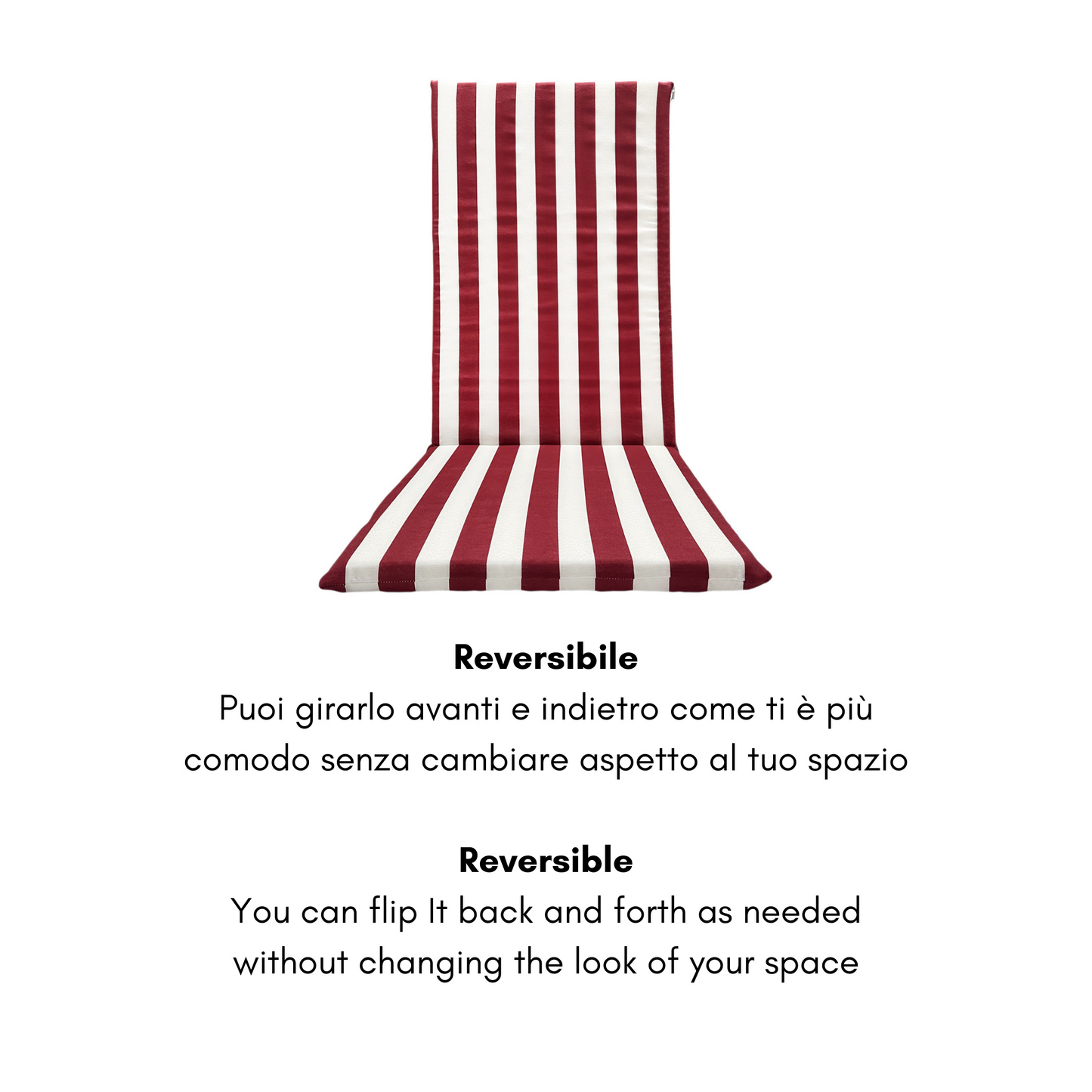 Cuscino Bordeaux Per Sedia Sdraio da Giardino - Linea fasciato