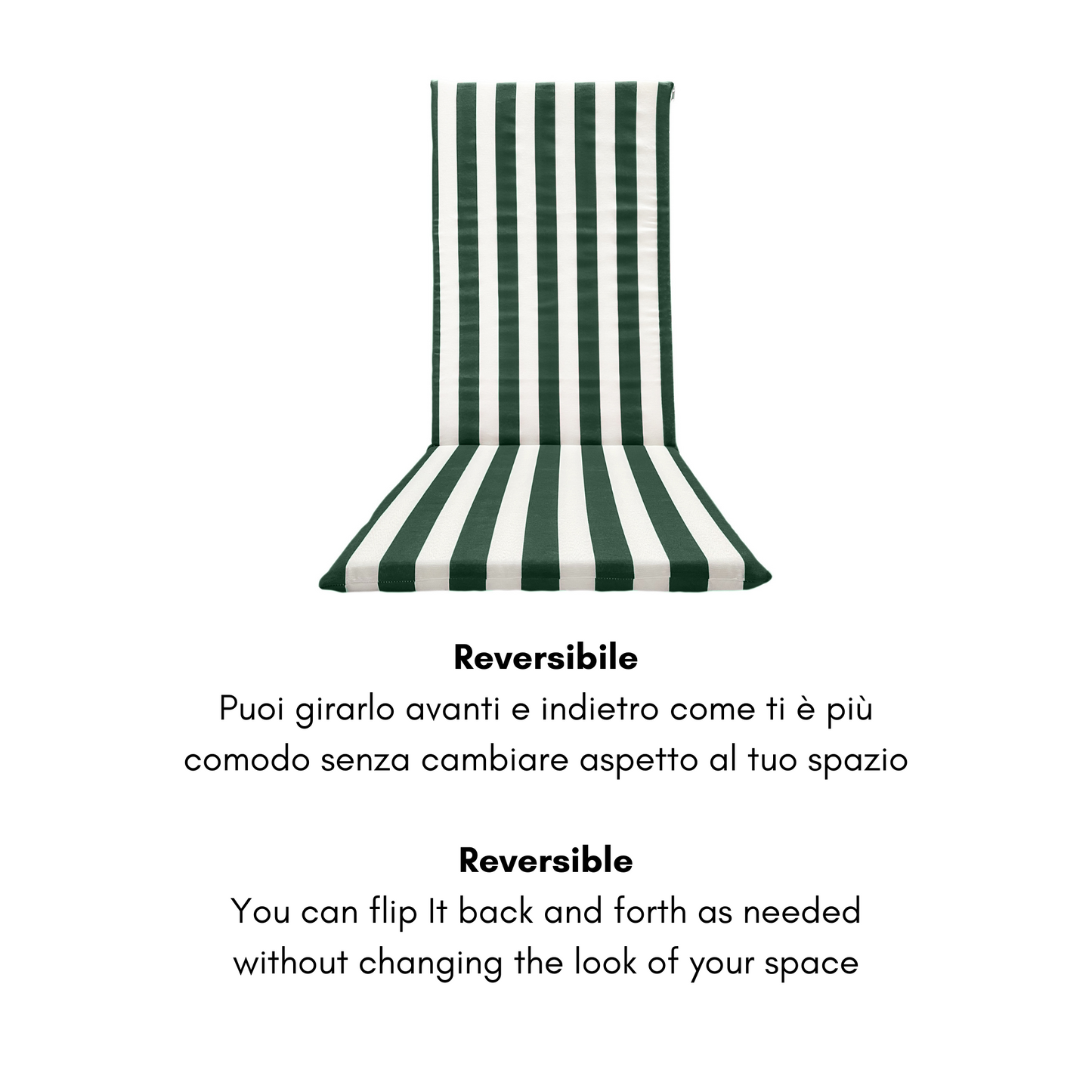 Cuscino Verde Per Sedia Sdraio da Giardino - Linea fasciato