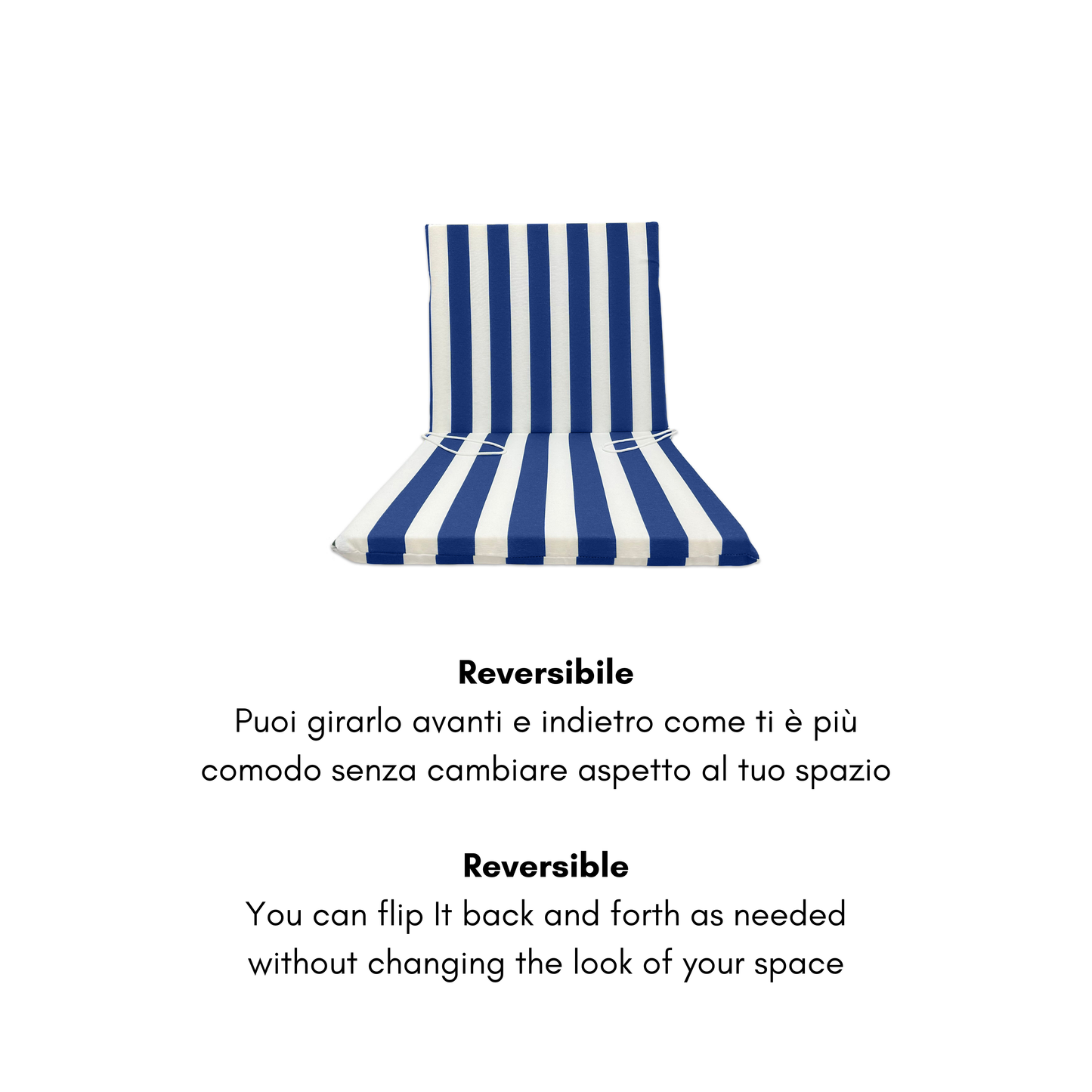 Cuscino per Sdraio Mare Schienale basso Blu - Linea Fasciato