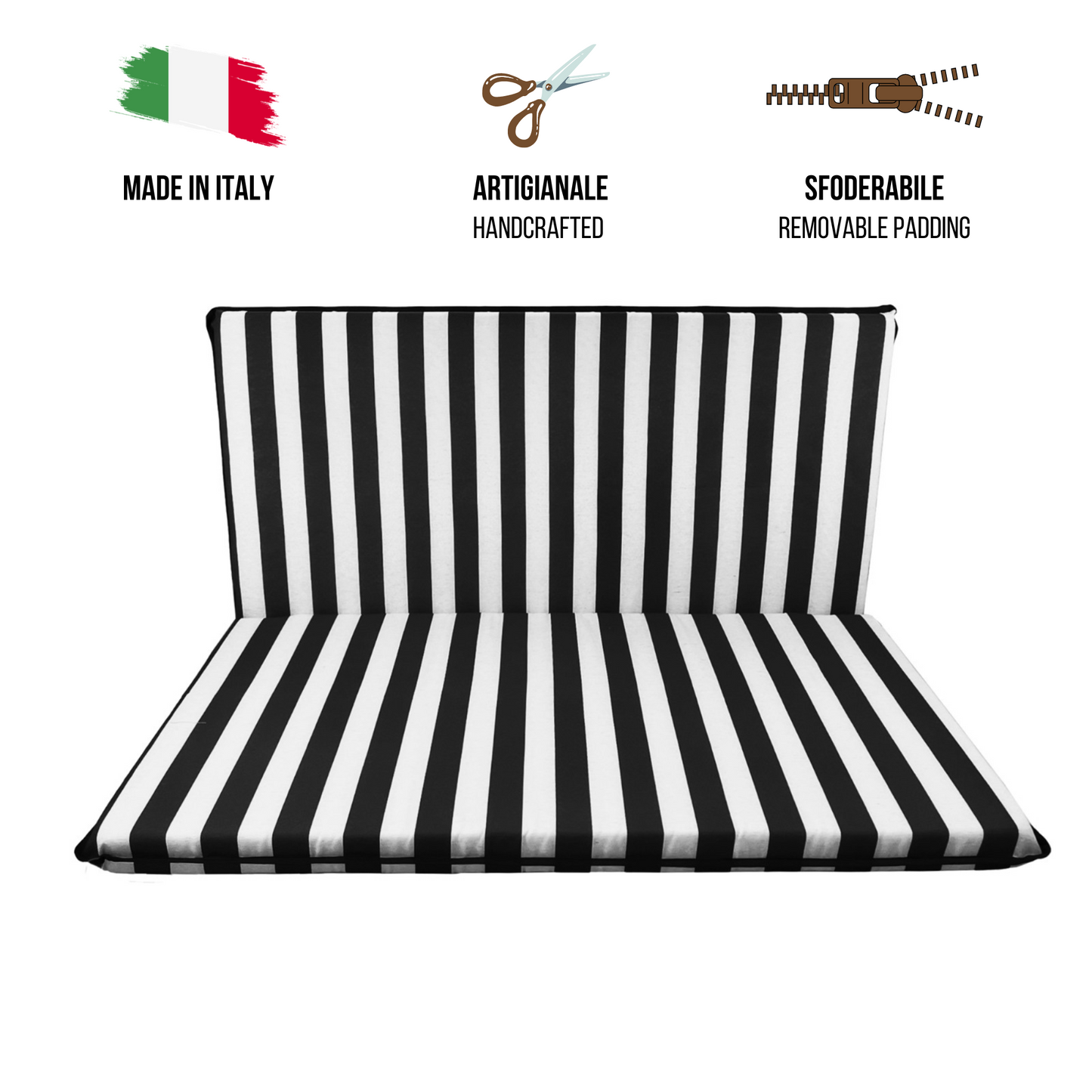 Cuscino nero per dondolo da giardino - linea fasciato