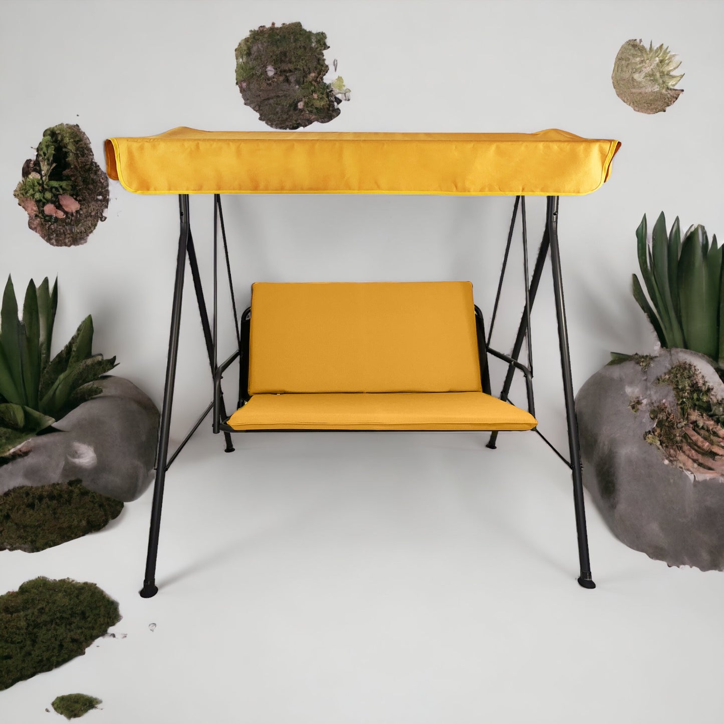 Cuscino senape per dondolo da giardino - linea arena