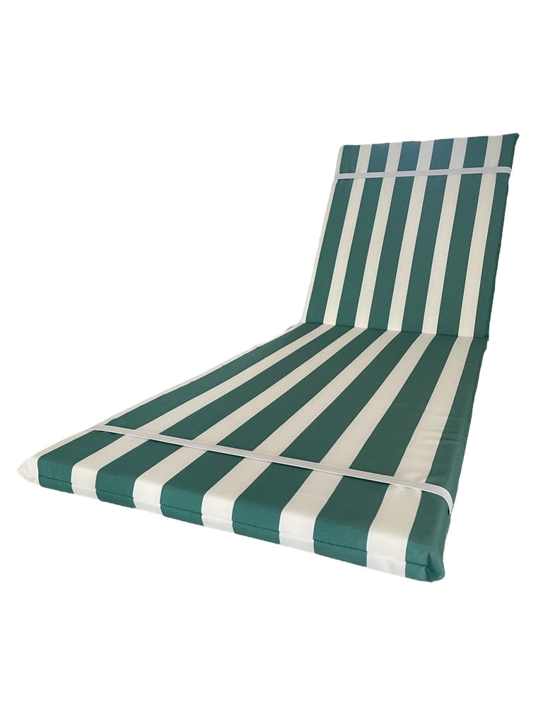 Cuscino verde fasciato per lettino prendisole - Poliestere impermeabile