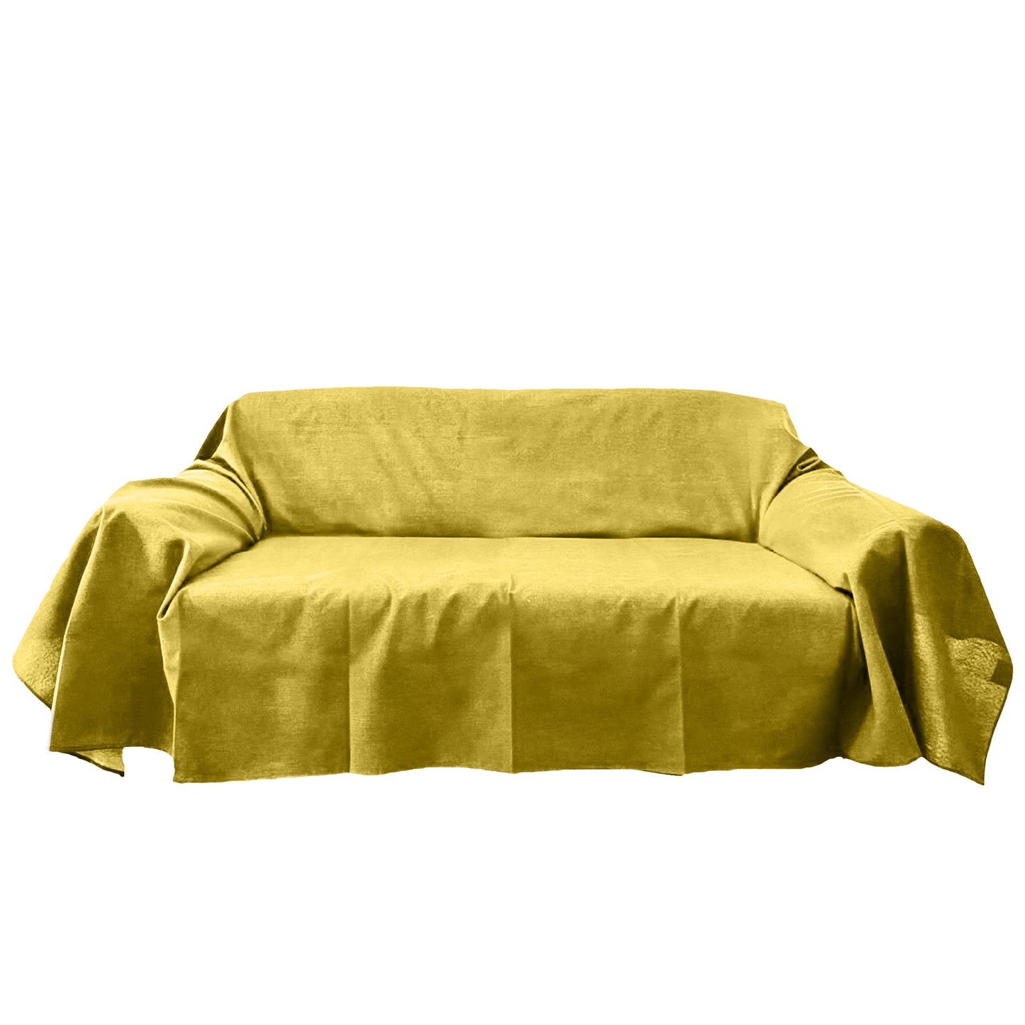Telo arredo multiuso senape - copridivano made in Italy