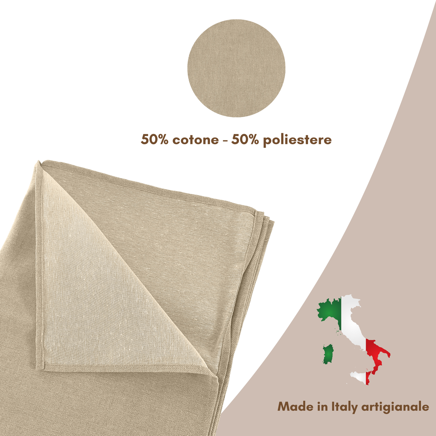 Telo arredo multiuso avorio - copridivano made in Italy