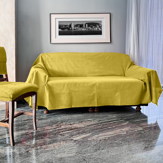 Telo arredo multiuso senape - copridivano made in Italy