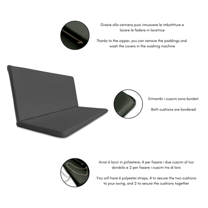 Cuscino Asfalto Idrorepellente per Dondolo da Giardino - Linea Dralon